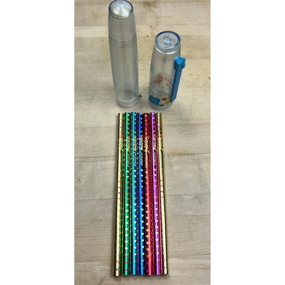 Vintage Pentech Pencil Lot Of 7 With Pentech Container 3 Unsharpened‎